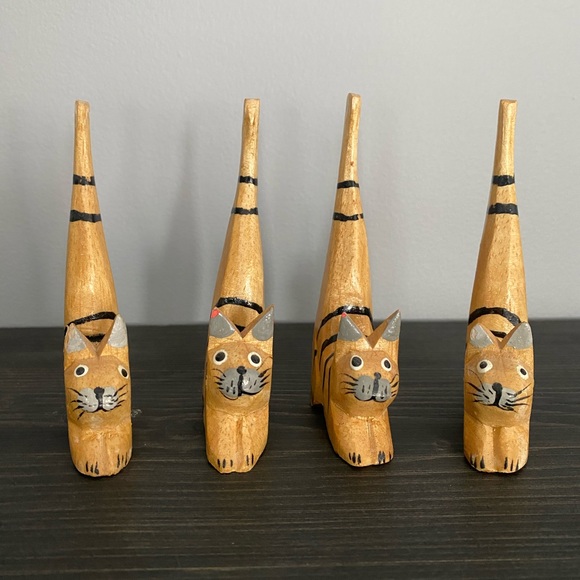 Wooden Cats (Set of 4) - Picture 2 of 9
